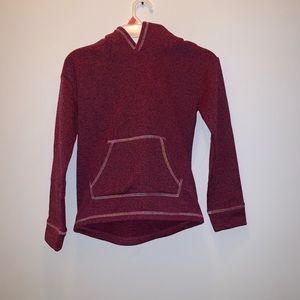 Maroon fuzzy hooded sweatshirt